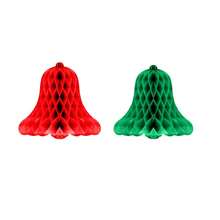 Christmas Honeycomb Hanging Decorations, Paper Christmas Tree Santa Hat Bell Ornaments, Festive Holiday Ceiling Decor For Christmas Party Home New Year Celebrations - Multicolor - View 10