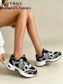 New Casual Sports Shoes, Fashion Thick Sole Sneakers, Versatile Couple Shoes, Suitable For All Seasons - Black - View 5