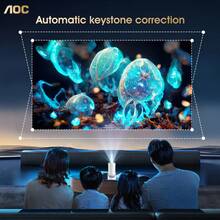 Projetor AOC 4K Profissional com Android 11, Portátil, Wi-Fi e Bluetooth, Rotação de 180°, Suporte a 1080P – Perfeito para Cinema em Casa e Apresentações - Branco - Visão 10