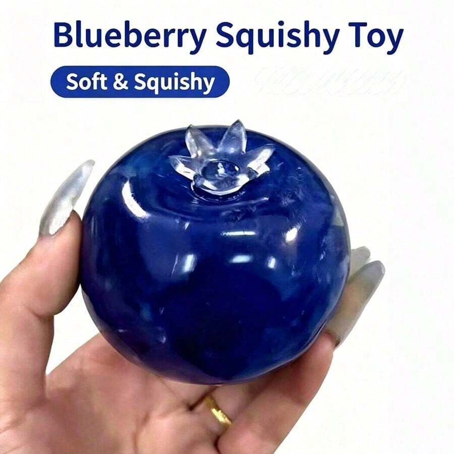 somoving Squishy Transparent Blueberry Squeeze Toy, Slow-Rebound & Elastic, Stretchable Tactile Fidget Toy, Fun Hand Sensory Toy For Stress Release, Great Collectible Or Surprise Gift For Toy Lovers - Multicolor - View 1