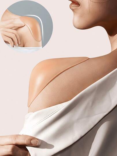SHEIN Invisible Silicone Shoulder Pads Self-Adhesive Anti-Slip Shoulder Enhancer Reusable Breathable Pain Relief Shoulder Support Pad Women Accessories