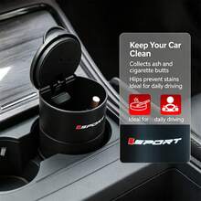 1pc Sports Style Car Ashtray With Lid, Smokeless Mini Portable, Fits Car Cup Holder, Multi-Use For Car/Home/Office/Travel, Universal Fit For All Car Models, Unisex, ABS Plastic - Sporty Style - View 6