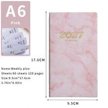 2027 English Weekly Planner A6 Notebook Portable Pocket Planner 365 Efficiency Handbook - Multicolor - View 7