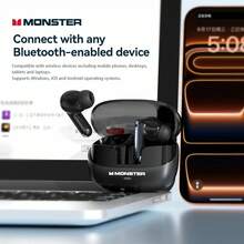 Monster Airstar A03 Wireless In-Ear Earbuds, Bluetooth 6.0, Supports ANC/ENC Spatial Noise Cancellation, Hi-Res High Resolution Audio & LDAC Dynamic Bass, 13mm Driver Unit, Smart Touch Control, Ultra Low Latency, Suitable For Gaming/Sports - View 10