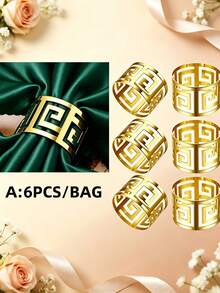 1pc/6pcs/12pcs Creative Napkin Rings, Decorative Napkin Holders For Birthday, Farmhouse, Wedding, Restaurant, Hotel, Valentine's Day, Banquet, Buffet Table Decor, Party Supplies, Home Kitchen Table Decoration - Multicolor - View 18