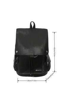peach tree Mochila versátil de gran capacidad de PU con diseño de árbol de melocotón - Negro - Ver 2