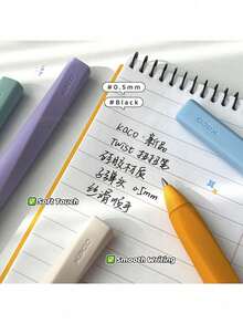1pc/Box Creative Twist Neutral Pen 0.5mm Black Ink Soft Touch Writing Pen Office Supplies - A - View 6