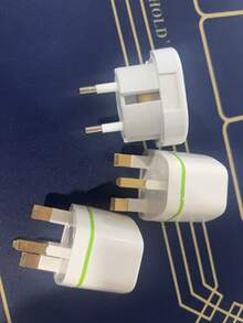 1個黑色英國轉歐盟旅行轉接頭 Type C E F 插頭適配器 通用電源轉換器 適用英國至歐洲旅行 全球插頭轉接頭 - 白色 - 查看 23