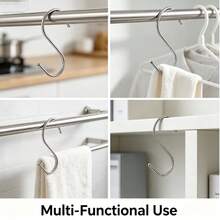 S Shaped Hooks, Rust‑Proof Stainless Steel Hanging Hooks, Multipurpose Utility S Hooks For Pots, Pans, Clothes, Bird Cages - A - View 4