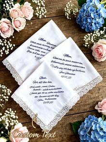 Customized Photo Wedding Handkerchief: Gift, Bride's Mother Gift, Wedding Gift For Parents, Wedding Keepsake, Wedding Handkerchief, Gift For Bride's Father, Groom's Father Gift - Multicolor - View 8