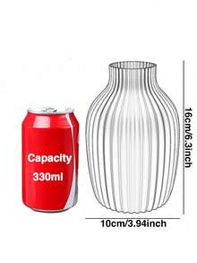 1pc Modern Minimalist Aesthetic Matte Flower Vase, Nordic Boho Vertical Ribbed Bulbous Short Neck Decorative Vase For Pampas Grass Artificial Flowers, Home Decor Living Room Bedroom Kitchen Bathroom Office Wedding Easter Spring Table Centerpieces - White - View 3