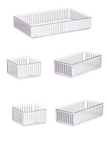 12/10/7/5/4pcs Acrylic PET Cosmetic Storage Set, Multiple Sizes Available, Suitable For Vanity And Wardrobe, Perfect For Organizing Cosmetics And Skincare Products - Storage Box - View 11