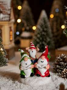 Resin Christmas Elf Choir Figurine, Winter Snowy Church Statue, Christmas Village Decor, Christmas Tabletop Bookshelf And Fireplace Decoration, Holiday Home Decor Christmas Gift - Christmas Decoration Ornament - View 9