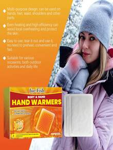 JUE FISH Self-Heating Warm Patch (Boxed) Portable Self-Warming Heating Waist & Abdomen Warm Patch, Portable Self-Heating Fast Warm Patch, Winter Cold Protection Long-Lasting Warm Patch, Hand Warmer, Winter Cold Protection & Warmth Outdoor Disposable Convenient Portable Warm Patch - A - View 7