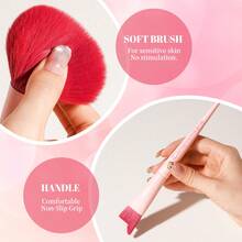 BS-MALL 18pcs Rose Red Makeup Brush Set, High Quality Soft Bristles, No Shedding, Precise Application, Full Face Set With Foundation, Eyeshadow And Blush Brushes, Perfect Gift For Girlfriend - Rose Red - View 3