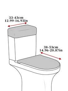 2pcs Set, Elastic Flannel Toilet Seat & Tank Cover Set. Easy Installation, Elastic Fabric Toilet Seat Cover Set, Suitable For Winter Bathroom Warmth, Old Toilet Beautification & Renovation, And Daily Dust Protection. Fits Multiple Toilet Models; Ultra-Soft Flannel Material Enhances Toilet Comfort, Say Goodbye To Cold Touch; Dark Geometric Pattern Is Dirt-Resistant And Machine Washable, Easy And Quick Maintenance. - Multicolor - View 2