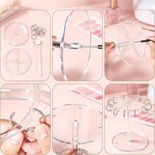 1pc Round Transparent Acrylic Nail Color Display Stand, Large Capacity Display Rack Suitable For Nail Art, Multi-Purpose Jewelry, Hair Accessories And Hair Clips Storage, Nail Polish Color Display Rack - Multicolor - View 6