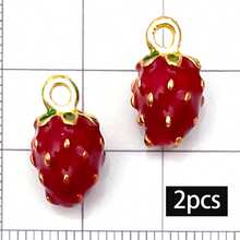 2/10pcs Enamel Fruit Vegetable Charms Strawberry Peach Mango Watermelon Carrot Pepper Pendant For DIY Necklace Earring Jewelry Making Findings - Multicolor - View 12