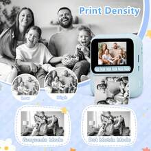 Kids Instant Print Camera Zero Ink Thermal Print Digital Camera With 4 Rolls Print Paper,2.4‑Inch Screen 1080P Video Recording Toy Camera For Boys Girls Birthday Gift - Multicolor - View 7