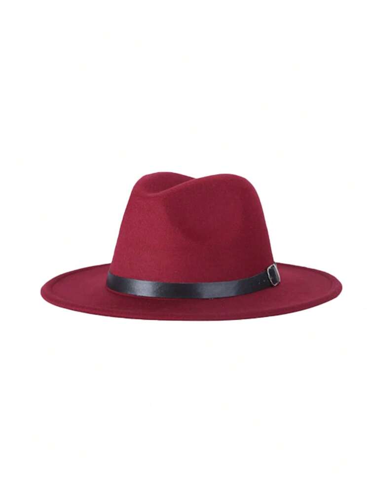 1pc Unisex Y2K Style Men's Plain Leather Belt Hat, Outdoor Sun Protection Cap Suitable For Outdoor Sports, Sunshade And Daily Commute - Top Hat - View 20