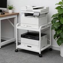 Techigher 2-Tier Printer Stand With Height Adjustable Shelf, Under Desk Rolling Printer Table With Lockable Wheels For Home Office Storage - Multicolor - View 10