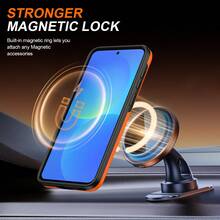 Étui de téléphone compatible avec Samsung S26 Ultra A35 Couverture complète de l'objectif Couvercle coulissant A57 Support magnétique rotatif Étui de protection - Orange - Voir 5