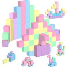 100pcs Travel Magnetic Building Blocks, Magnetic Construction Toy, STEM Learning Blocks Set, Macaron Theme, Parent-Child Interaction, Suitable As Back To School Gift, Birthday Gift, For 3 Years Old Boys And Girls - Multicolor - View 1