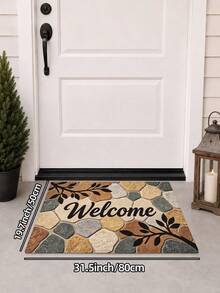 1pc Outdoor Floor Mat, Pebble Branch Leaf Welcome Mat, Long Strip Rug, TPR Backing Non-Slip Mat, Suitable For Bathroom, Indoor, Hallway, Bedroom, Living Room, Bedside, Machine Washable Easy To Clean Entryway Mat Home Decor - Multicolor - View 16