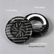 Sporty Carbon Fiber Texture Car Ignition Button Decorative Cover, Anti-Scratch Interior Accessory - Sporty Style - View 4