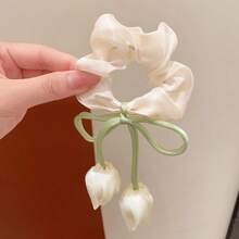 1pc Pink & White Tulip Car Gear Shift Decor, Women's Car Interior Decoration Accessory - A - View 13
