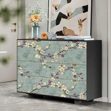 1 Roll European Style Floral Green Pattern Home Decor Cabinet Table Chair Room Background Self-Adhesive Wallpaper Wall Sticker - Flowers - View 5