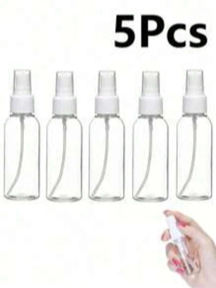 5pcs/Set Small Plastic Spray Bottles, Travel, Portable, Independent Bottle Body, Facial Makeup, Hydration, Refillable Cosmetic Perfume Bottles - White - View 1