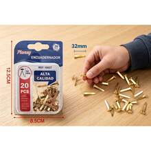Clavos de doble pie dorados de cabeza redonda - Seguros sin riesgos, imprescindibles para manualidades en jardín de infancia y escuela primaria - Negro - Ver 4