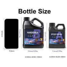 17oz/33.8oz Epoxy Resin Kit, Crystal Clear Epoxy Resin, Non-Yellowing, Bubble-Free, Self-Leveling, Suitable For Jewelry Making, DIY Crafts Coating And Casting, Ideal For Beginners - Black - View 3