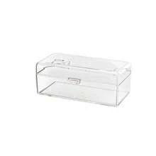 1pc (19.5*9*7.5cm/7.7*3.5*3in) Hinged Lid Divided Tea Bag Storage Box, Transparent Stackable Tea Storage Container, 4-Compartment Plastic Tea Bag Organizer, Suitable For Kitchen And Countertop - Transparent - View 8