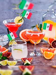 100 Palillos Cocteleros Bandera México Bocadillos Chef Snack, Palillos para Platillos, Anotjos Mexicanos GRUPO CARNAVALLIA - Verde - Ver 4