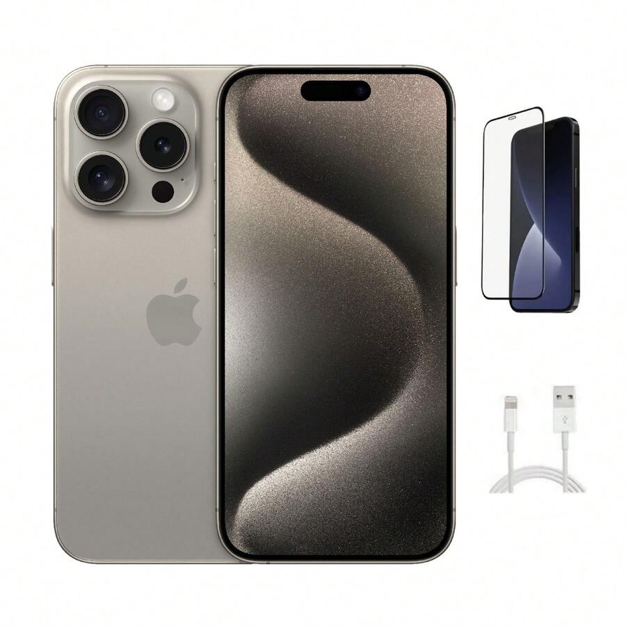 Refurbished Apple IPhone 15 Pro Max A2849 (Fully Unlocked) 512GB Natural Titanium (Grade B) W/ Pre-Installed Tempered Glass - 查看 1
