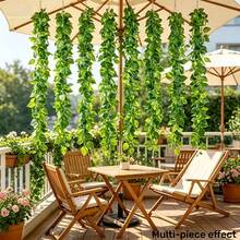 1 PIEZA/12 PIEZAS/24 PIEZAS Hiedra Artificial Verde para Colgar en la Pared Exterior - Guirnalda Artificial, Adecuada para el Hogar, Jardín y Fiesta de Boda - Follaje Artificial Realista, Adecuado para Decoración Interior y Exterior, Fácil Instalación, Opción Ideal para Decoración del Hogar y Arco de Boda en el Jardín - Verde militar - Ver 2