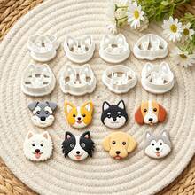 8Pcs Assorted Dog Breed Head Polymer Clay Cutters Set Puppy Face Clay Molds DIY Handmade Earring Pendant Jewelry Craft Supplies - 8pcs - View 3