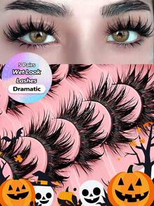 Asiteo 5 Pairs Y2K Cartoon Style Thick Faux Mink Eyelashes, Essential Cosplay Makeup Tool,Halloween - Spiky Manga Lashes - View 2