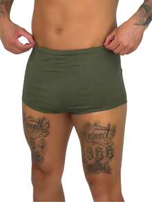 kLARALUH Medium Ventto Basic Plain Swimsuit, Zero Transparency Fabric, Beach And Pool Fashion - Army Green - View 6