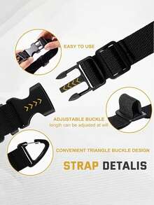 4/10PCS Adjustable Triangle Buckle Storage Straps With 3‑Axis Latch Lock, Heavy‑Duty Black Polypropylene Hanging Bundling Ties For Garage Workshop, Tool Belts, Hoses, Pipes, Wires And Cables, For Heavy‑Goods Organization - Multicolor - View 5
