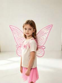 1pc Fairy Wings Transparent Pearlescent Iridescent Elf Wings Holiday Party Performance Back Ornament Princess Angel Wings - A - View 8