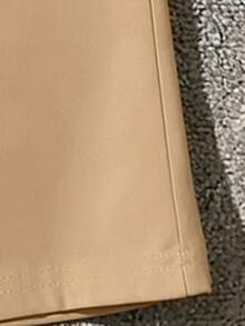 Boys' Street Style Solid Color Wide Leg Cargo Pants, Multi-Pocket Elastic Waist School Uniform Pants - Khaki - View 5
