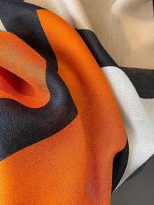 1pc Geometric Print Scarf - Soft & Breathable, Fashionable & Versatile, Suitable For Women - Casual Outdoor And Sun Protection, Bow Print Scarf - Multicolor - View 5