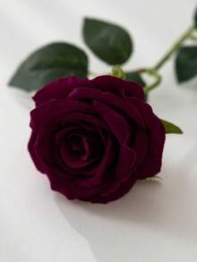 MEHELANY 9/5/1pc Burgundy Rose Artificial Bridal Bouquet, Realistic Velvet Artificial Flowers, Floral Decoration Fake Roses, Autumn Thanksgiving Gift, Wedding Home Party Birthday Graduation Anniversary Artificial Roses - Burgundy - View 5
