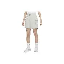 Celana Pendek Kasual Luar Ruangan Nike Sportswear Essential Warna Polos, Pinggang Tinggi Elastis, Potongan Lurus, Wanita, Abu-abu - Grey - View 4