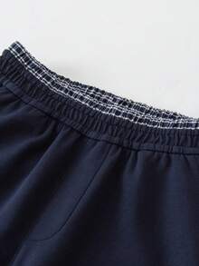 mini bala Hot New Autumn Unisex Kids Curved‑Leg Pants Soft Loose Silhouette Stylish Daily Kids Trousers - Dark Blue - View 6