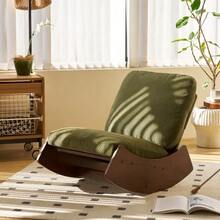 Comfortable Rocking Chair, High-Quality Upholstered Armchair, Solid Wood Frame, Perfect For Various Living Areas, Accent Reading Chair For Bedroom And Living Room - 綠色 - 查看 3