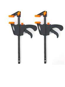 2PCS F Clamp Set, 4 Inch Quick-Release Ratchet Bar Clamps, One-Hand Operation Heavy Duty Woodworking Clamps With Non-Slip Pads, Convertible To Spreader, For DIY Projects, Home Repair & Woodworking - F-clip 2-piece Set - View 10